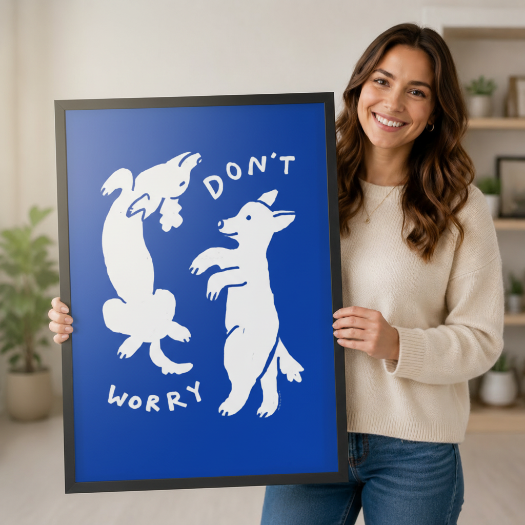 Don't Worry Dancing Dogs Canvas Wall Art