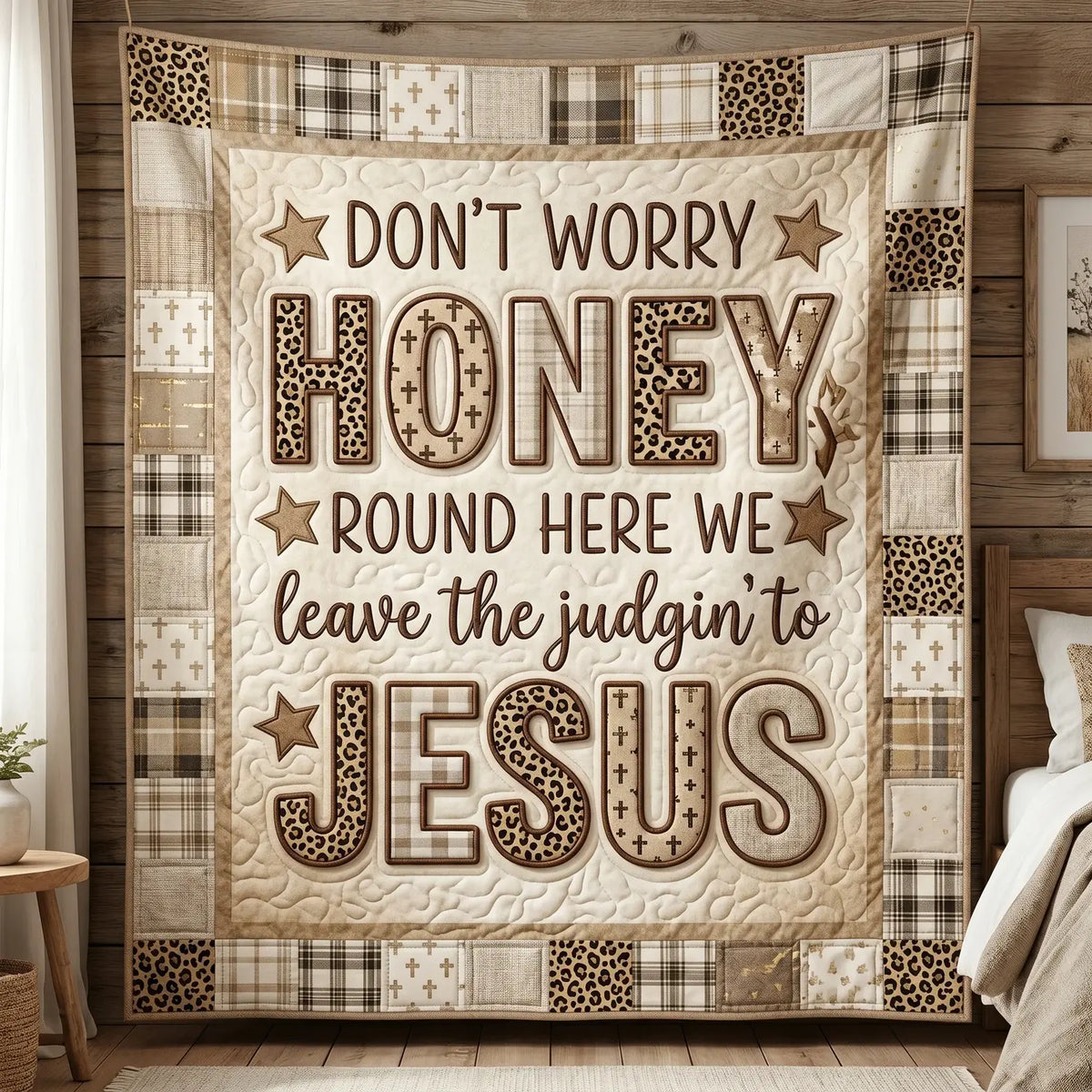 Don't Worry Honey Quilt Blanket