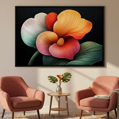 Petals That Dream in Neon Canvas Wall Art