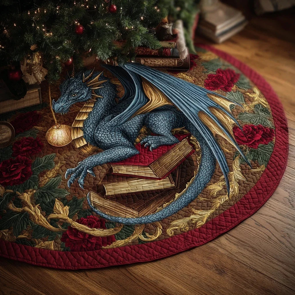 Dragon Tales Christmas Quilted Tree Skirt