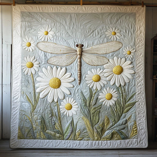 Dragonfly And Daisy Quilt Blanket