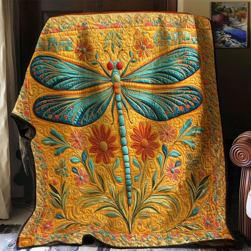 Dragonfly Folkart Quilt Blanket