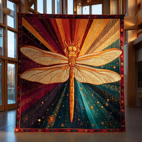 Dragonfly Glow Quilt Blanket