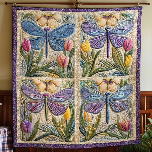 Dragonfly Glow Quilt Blanket