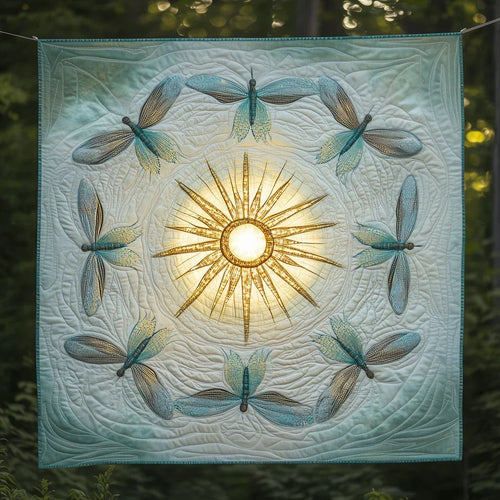 Dragonfly Halo Of Lights Quilt Blanket