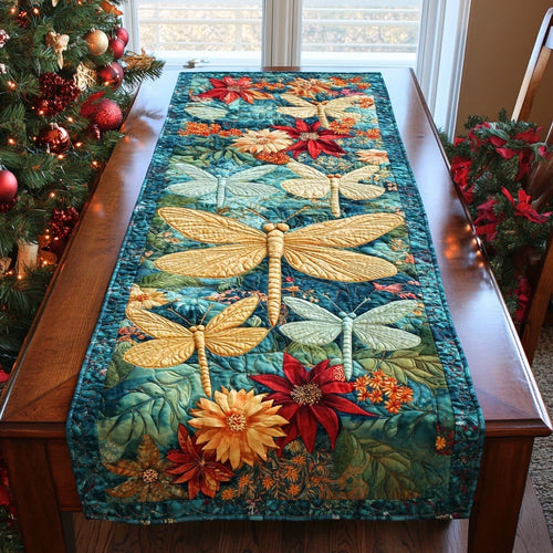 Dragonfly Light Quilted Table Runner
