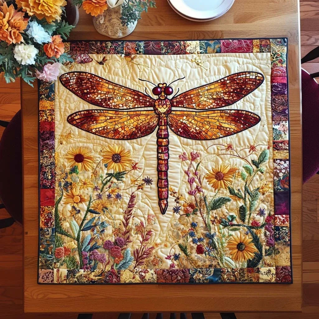 Dragonfly Serenity Lane Quilted Table Topper
