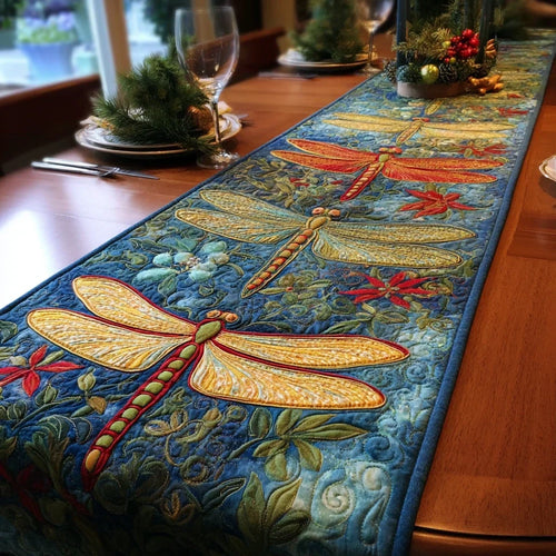 Dragonfly Sky Quilted Table Runner