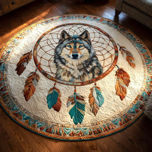 Dream Wolf Quilted Round Mat