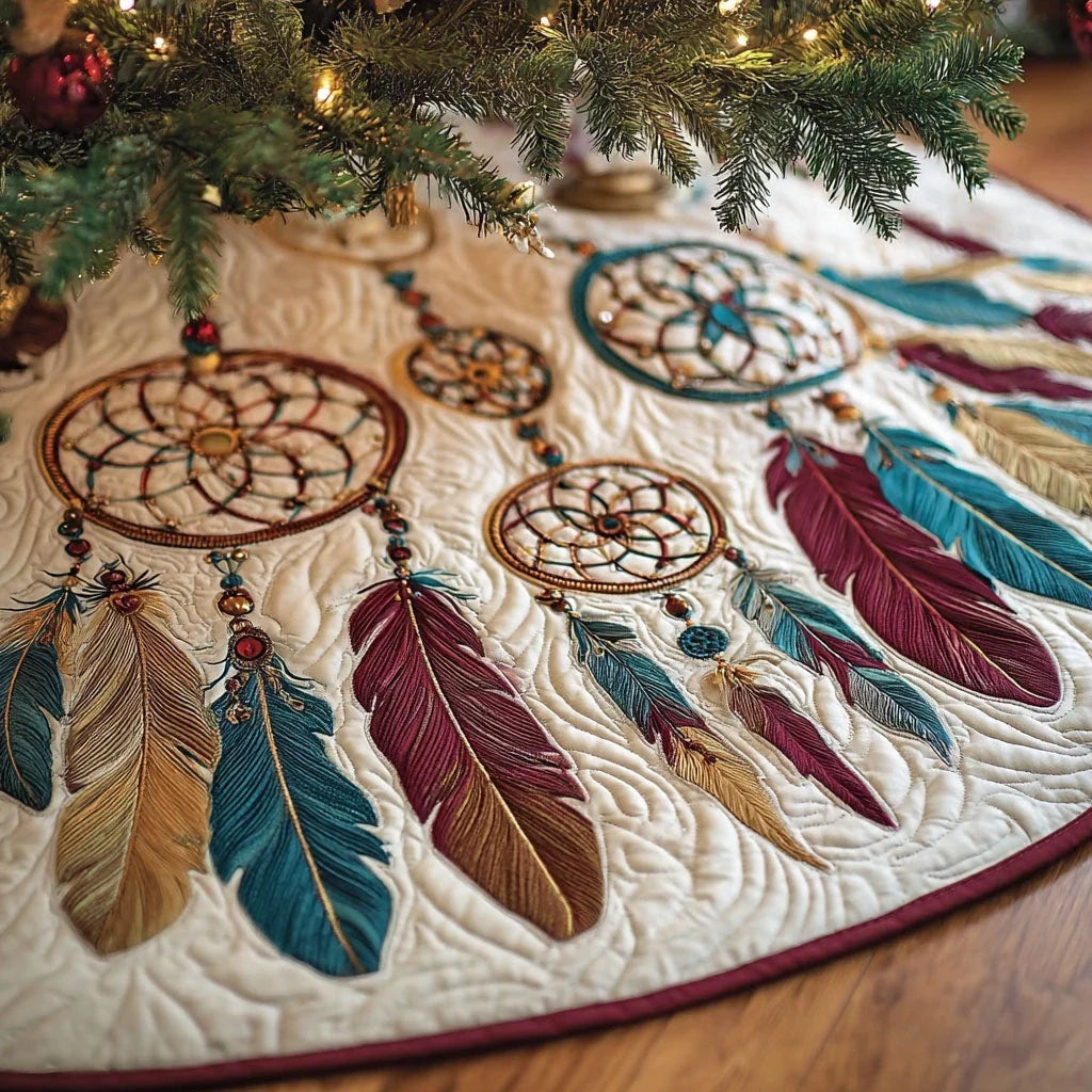 Dreamcatcher Bloom Christmas Quilted Tree Skirt