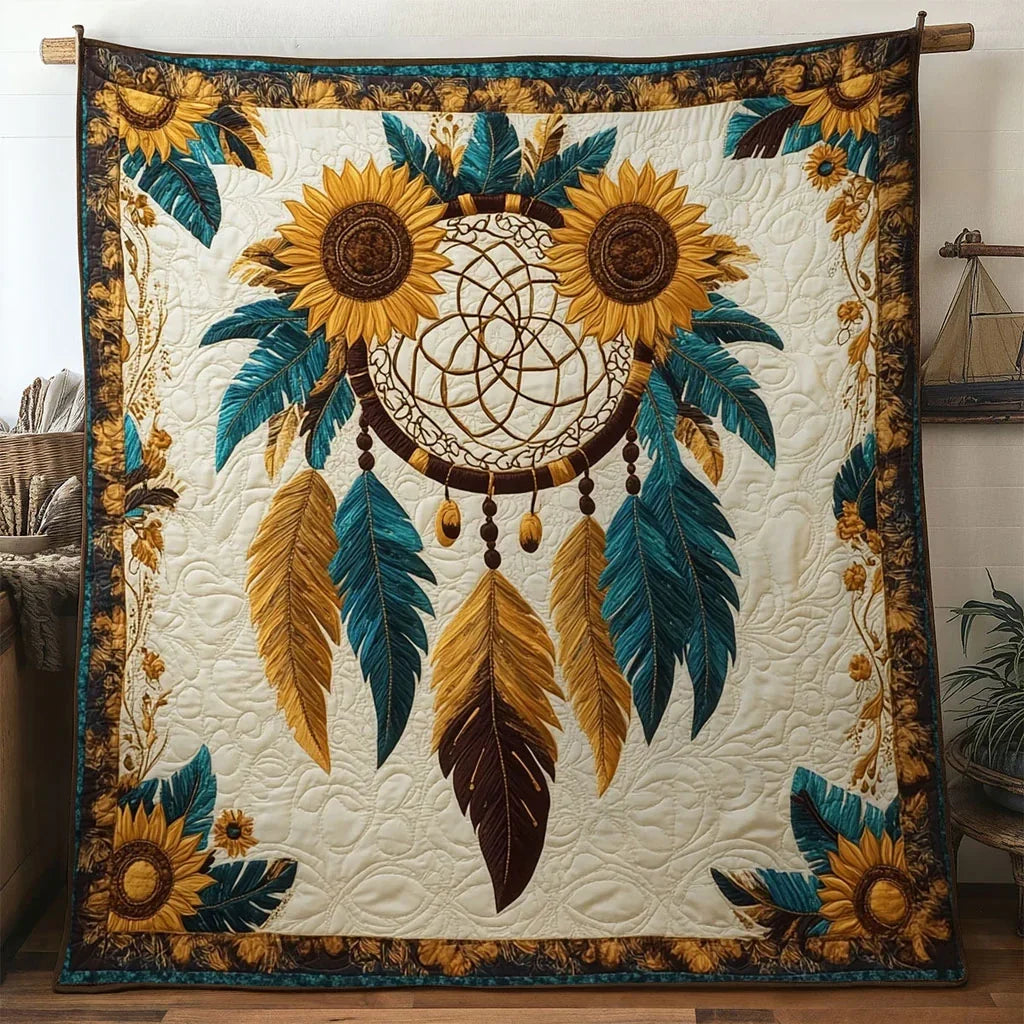 Dreamcatcher Golden Dream Quilt Blanket