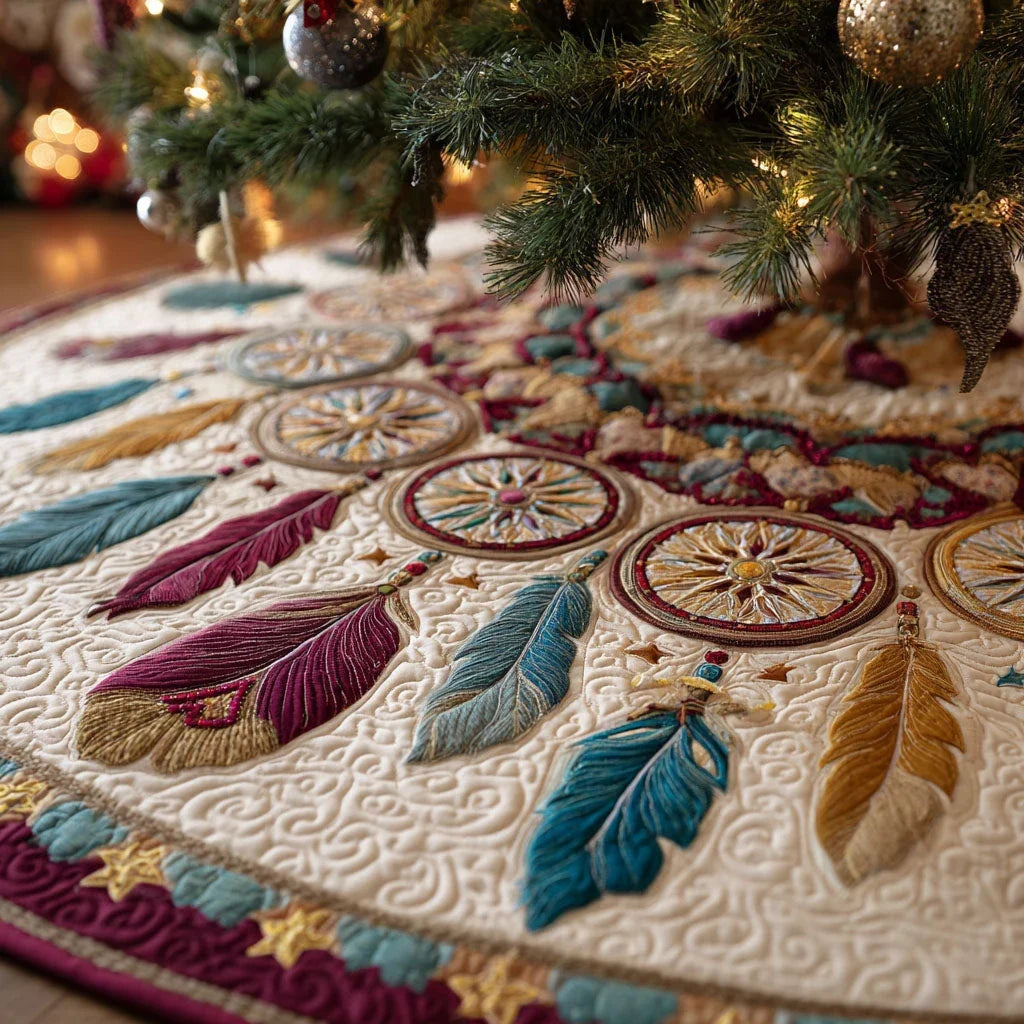 Dreamcatcher Spirit Christmas Quilted Tree Skirt