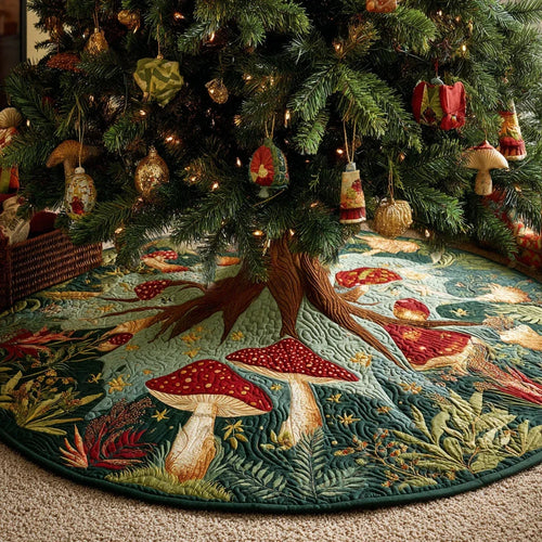 Dreamwood Cottage Christmas Quilted Tree Skirt