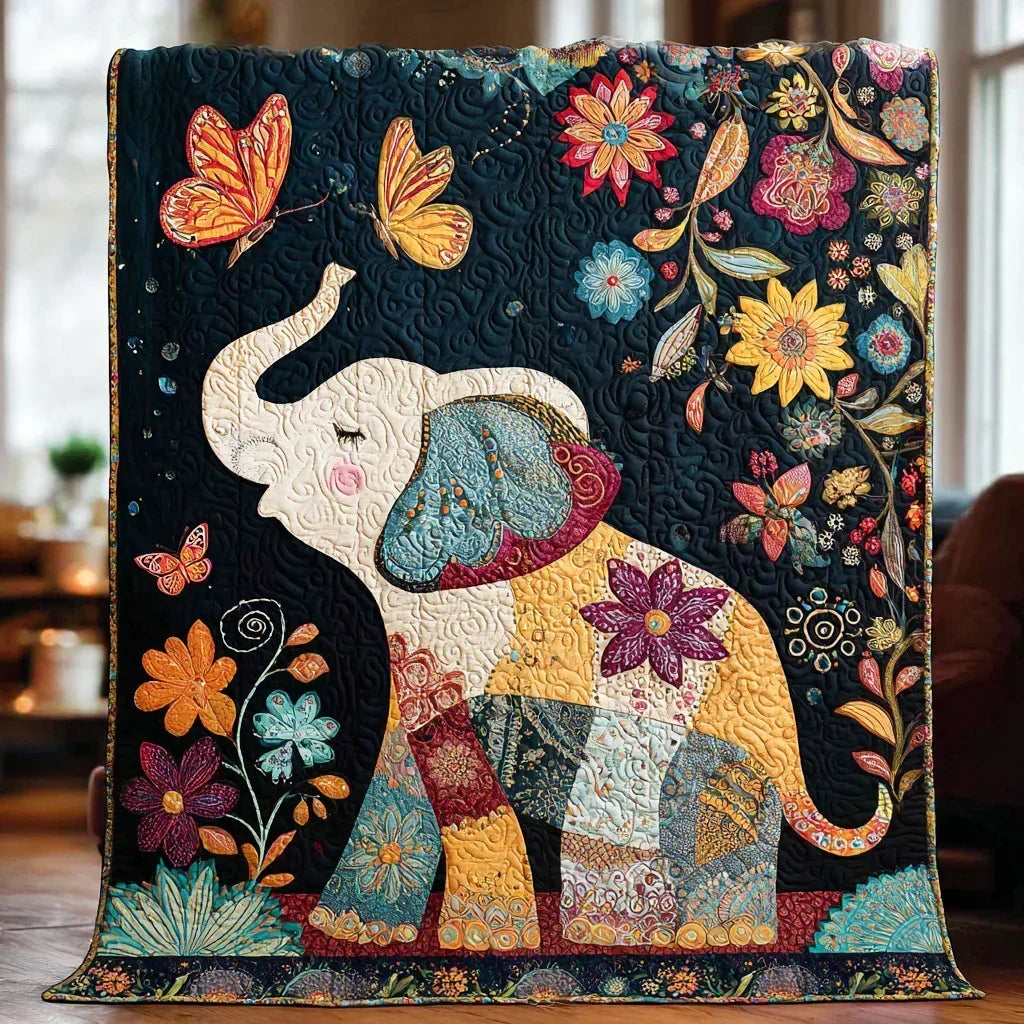 Dreamy Elephant Quilt Blanket - Quilted Blanket by Wild and Way