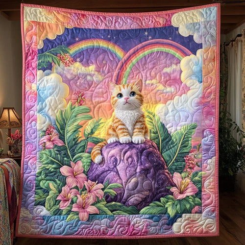 Dreamy Fantasy Cat Quilt Blanket