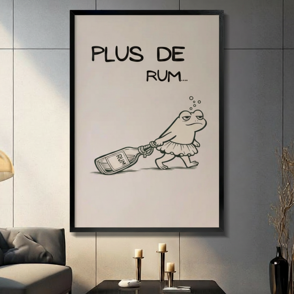 Funny Frog Rum Minimalist Canvas Art Wall Art