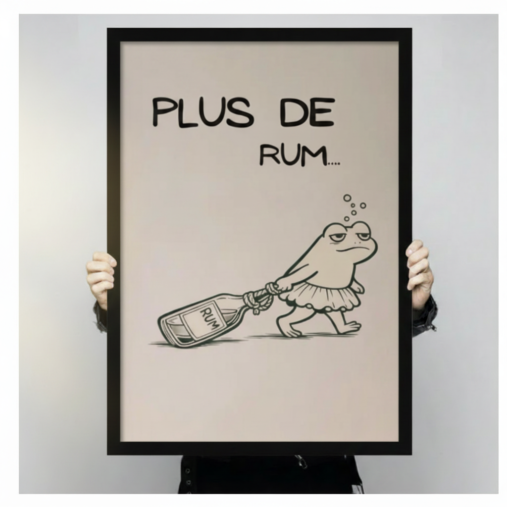 Funny Frog Rum Minimalist Canvas Art Wall Art