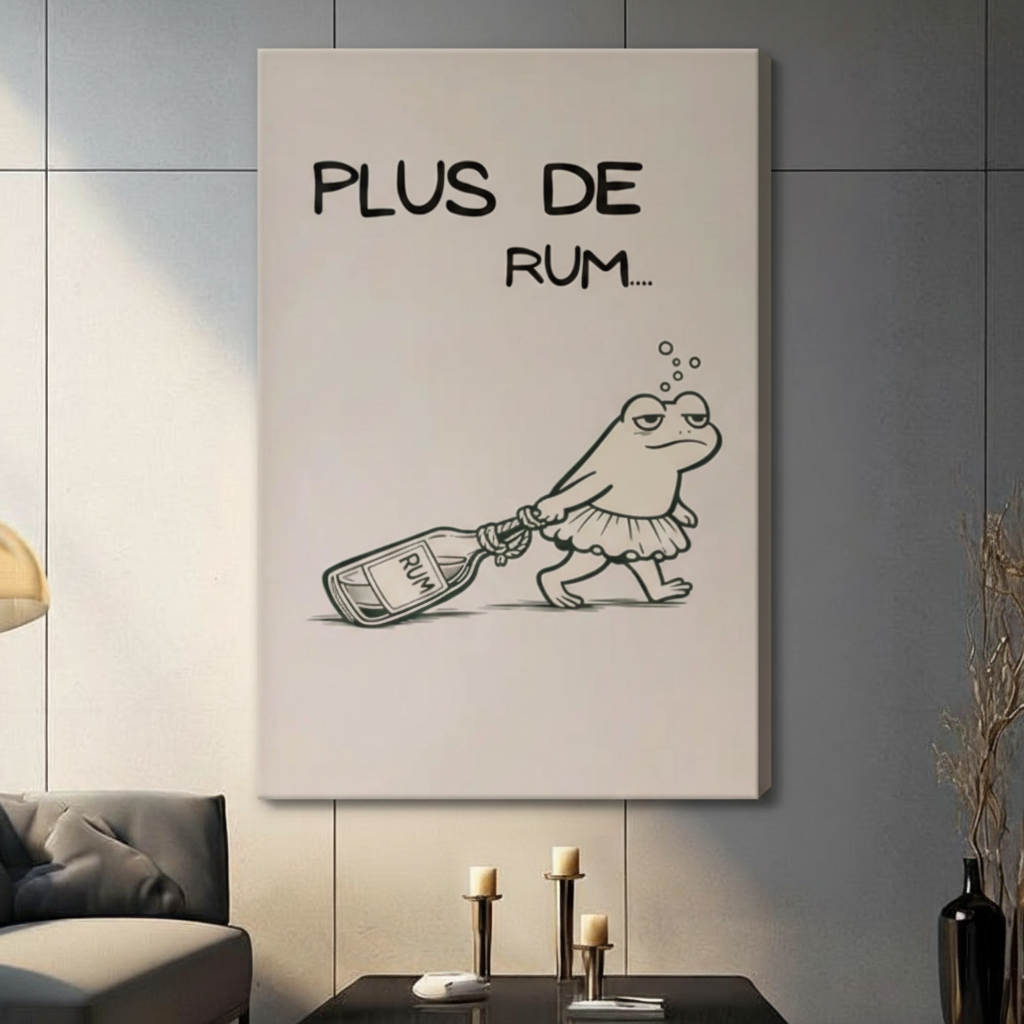 Funny Frog Rum Minimalist Canvas Art Wall Art