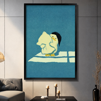 Cozy Duck Hug Cute Canvas Wall Art