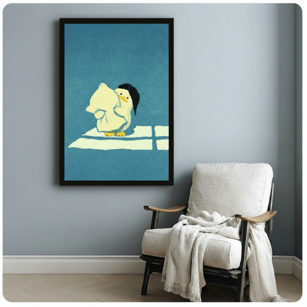 Cozy Duck Hug Cute Canvas Wall Art