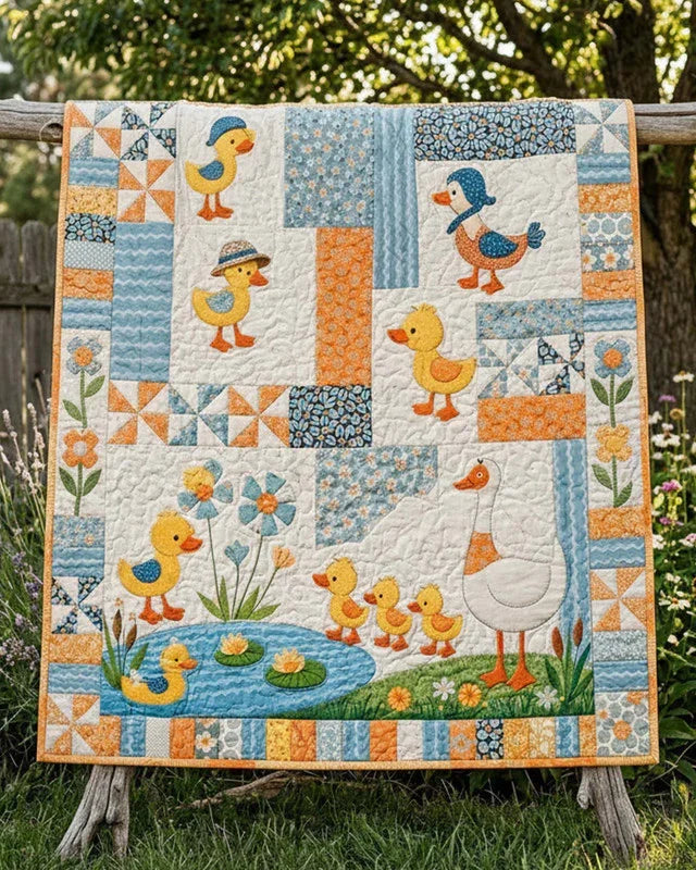 Duckling Duckling Quilt Blanket - Quilted Blanket by Wild and Way