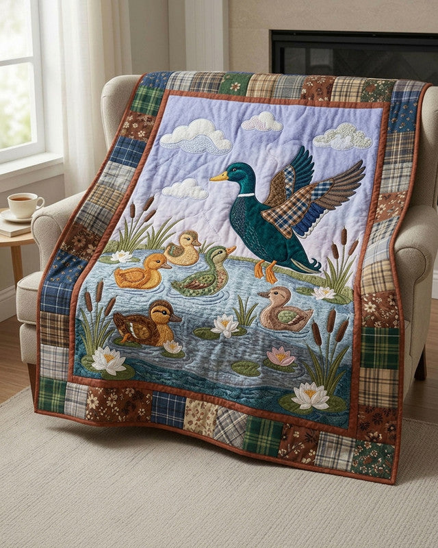 Duckling Fleet Quilt Blanket - Quilted Blanket by Wild and Way
