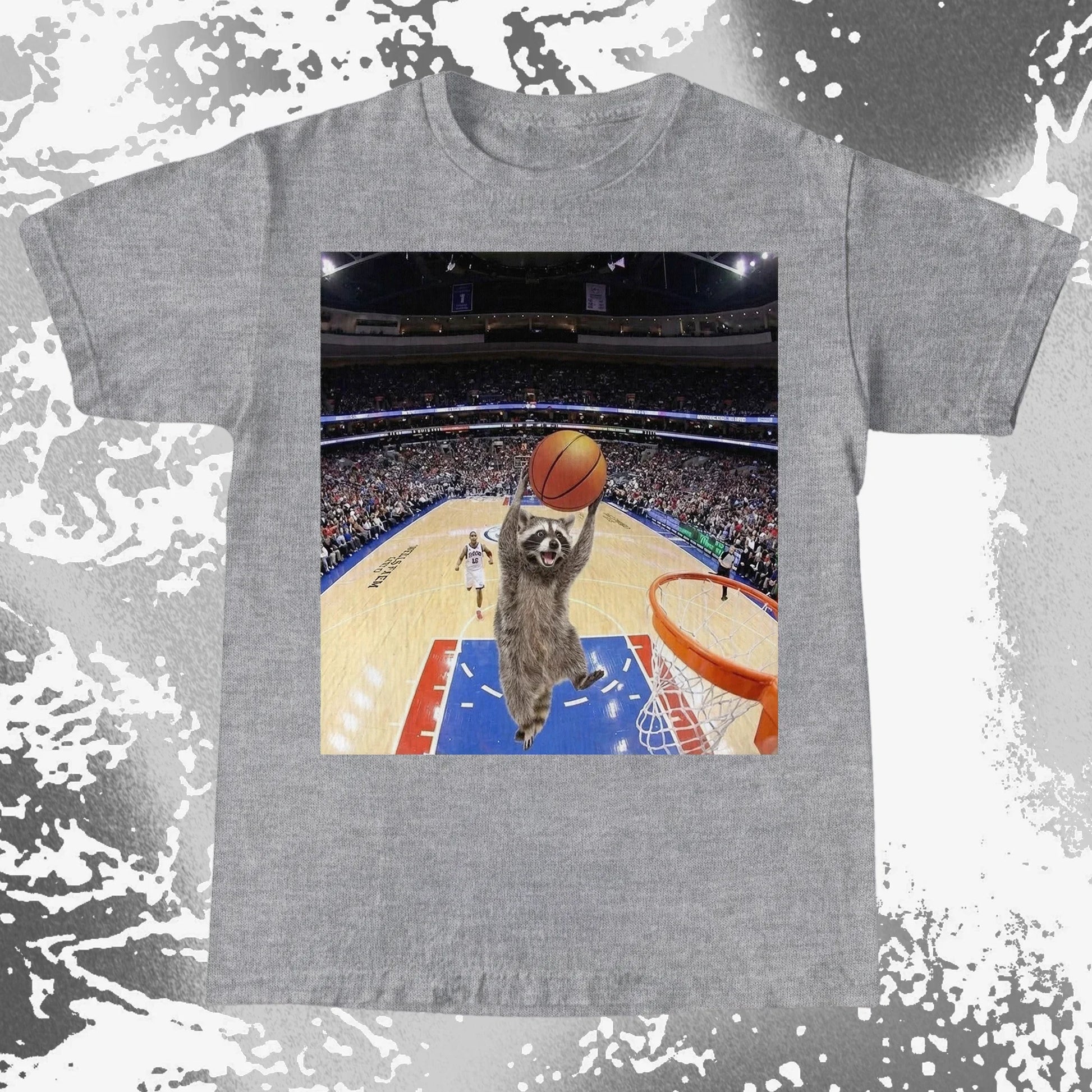 Raccoon Dunk Basketball Shirt – Flying Without Permission, funny meme tee gift (view 16)