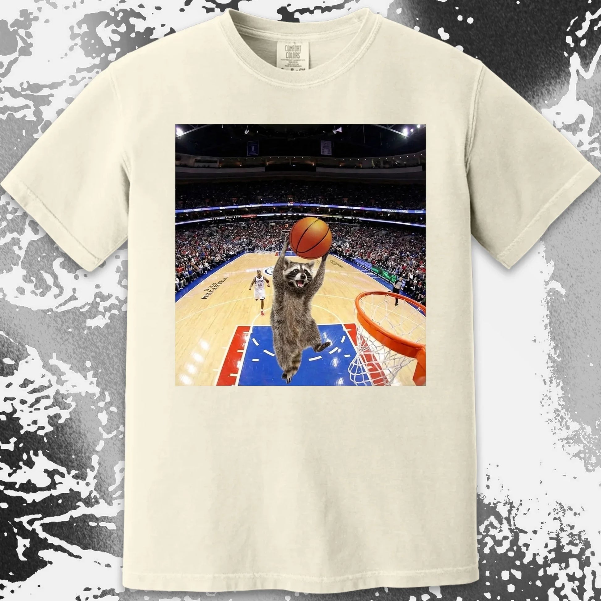 Raccoon Dunk Basketball Shirt – Flying Without Permission, funny meme tee gift (view 18)