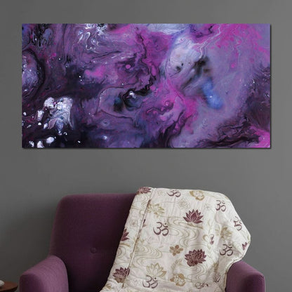 Abstract Purple & Black Canvas Wall Art