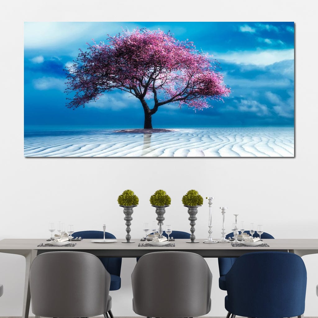 Lone Pink Tree Canvas Wall Art