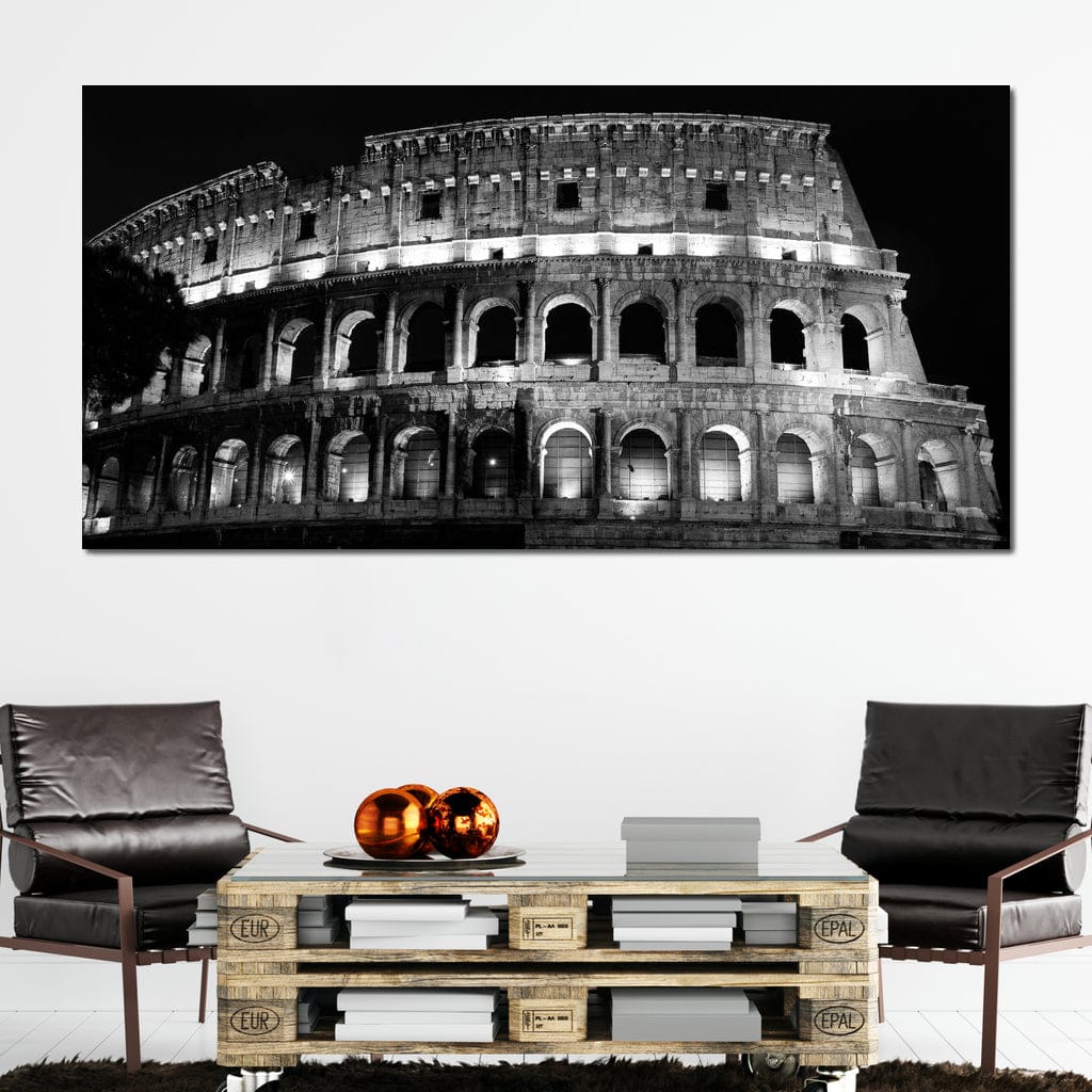 Colosseum at Night Time Canvas Wall Art