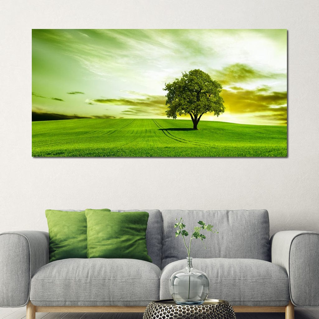 Green Prairie Canvas Wall Art