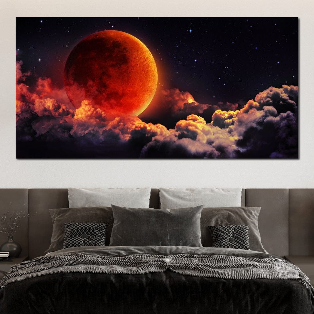 Red Moon Canvas Wall Art