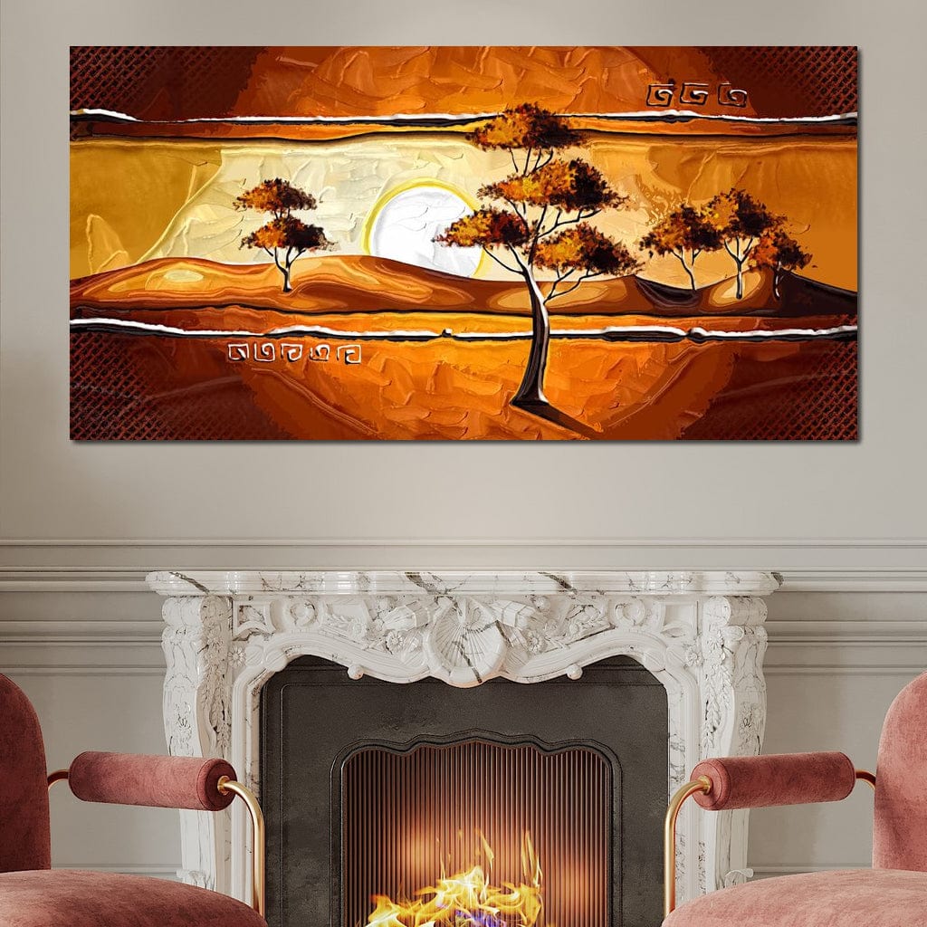 African Savanna Sunset Canvas Wall Art