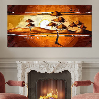 African Savanna Sunset Canvas Wall Art