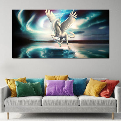 Northern Light Unicorn Canvas Wall Art