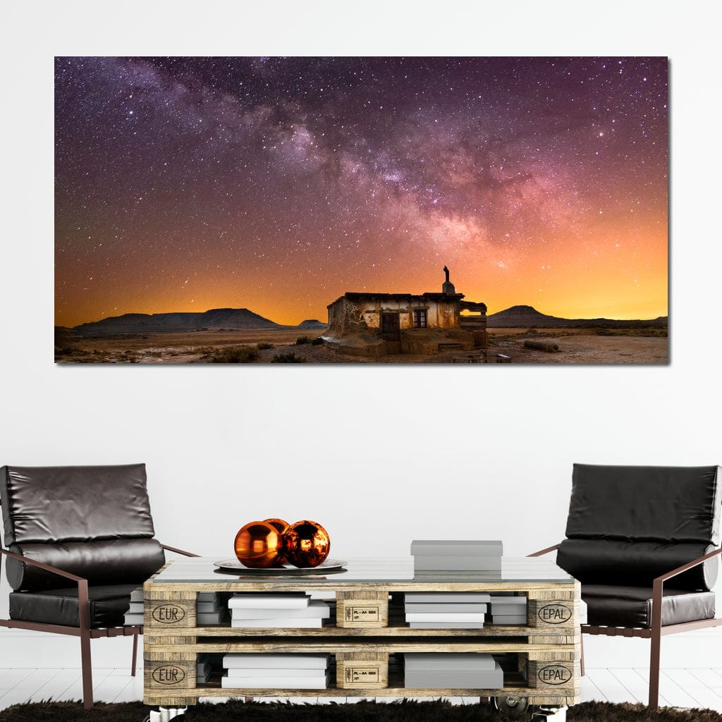 Shepherd Hut Desert Night Canvas Wall Art