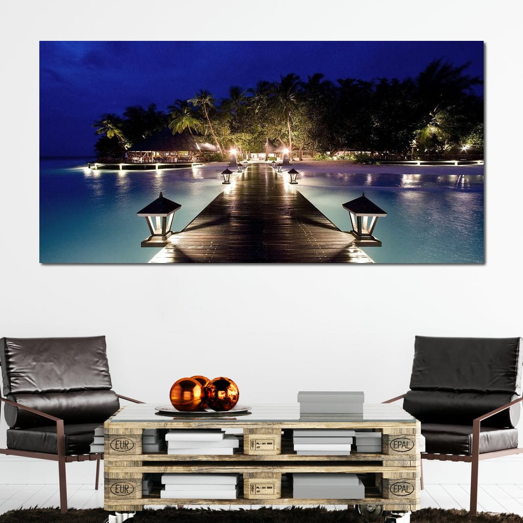 Night Vacation Canvas Wall Art