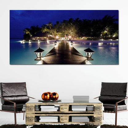 Night Vacation Canvas Wall Art
