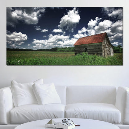Old Barn in the Field Canvas Wall Art