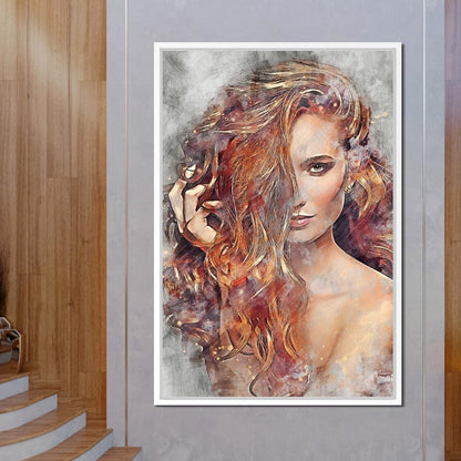 Girl Watercolor 2 - Mateo Canvas Wall Art