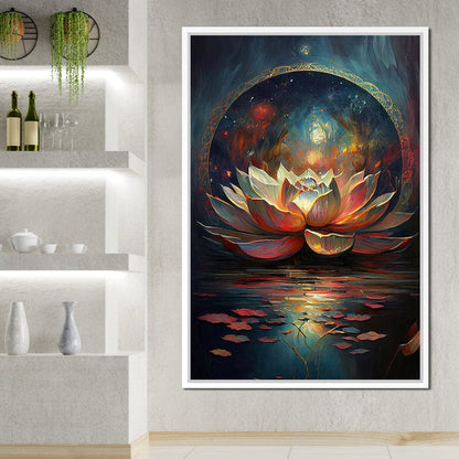 Midnight Lotus Flower Canvas Wall Art