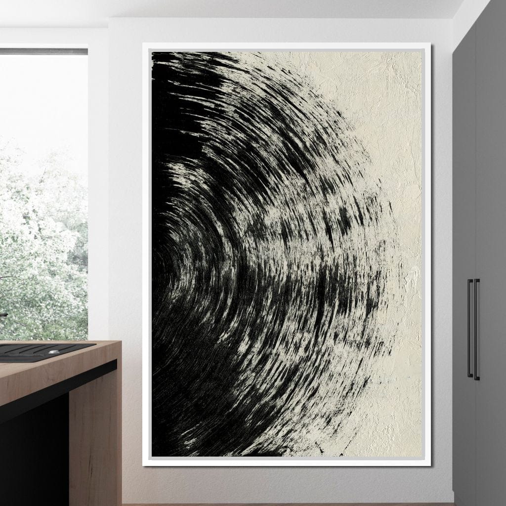Abstract Black Circle Canvas Wall Art
