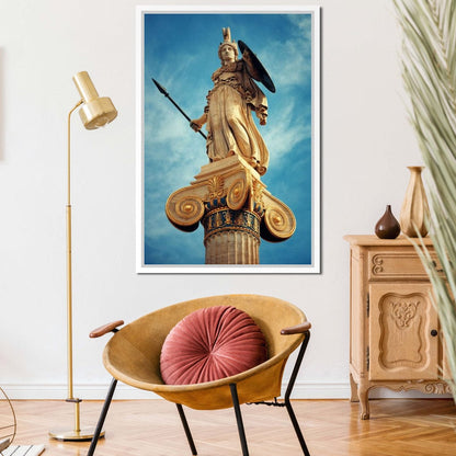 Athena Statue in Athens Canvas Wall Art