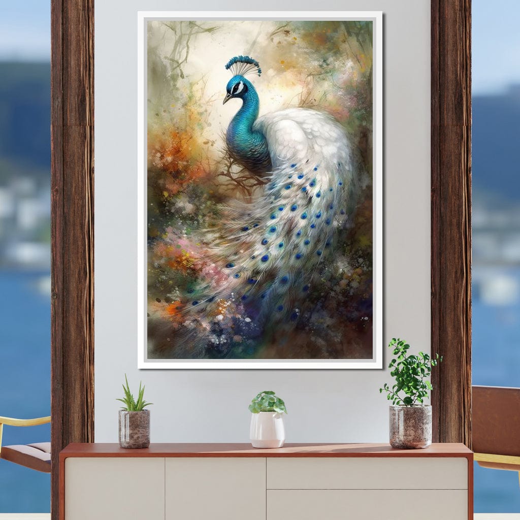 Peacock Serenity Canvas Wall Art