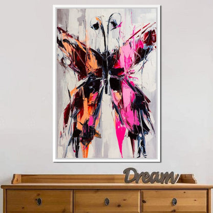 Orange & Pink Butterfly Canvas Wall Art