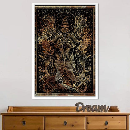Zodiac sign Pisces Canvas Wall Art