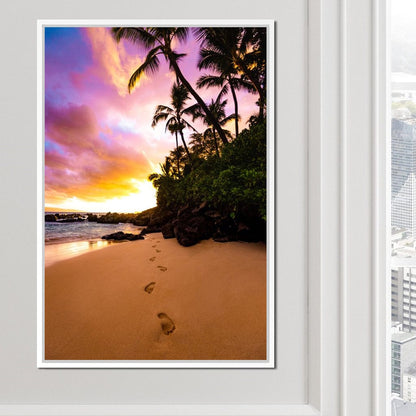 Footprints in the Sand Canvas Wall Art
