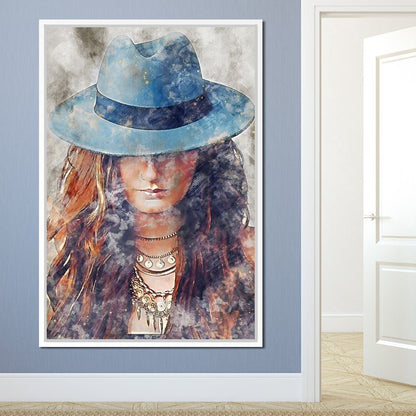 Girl in a Hat - Mateo Canvas Wall Art