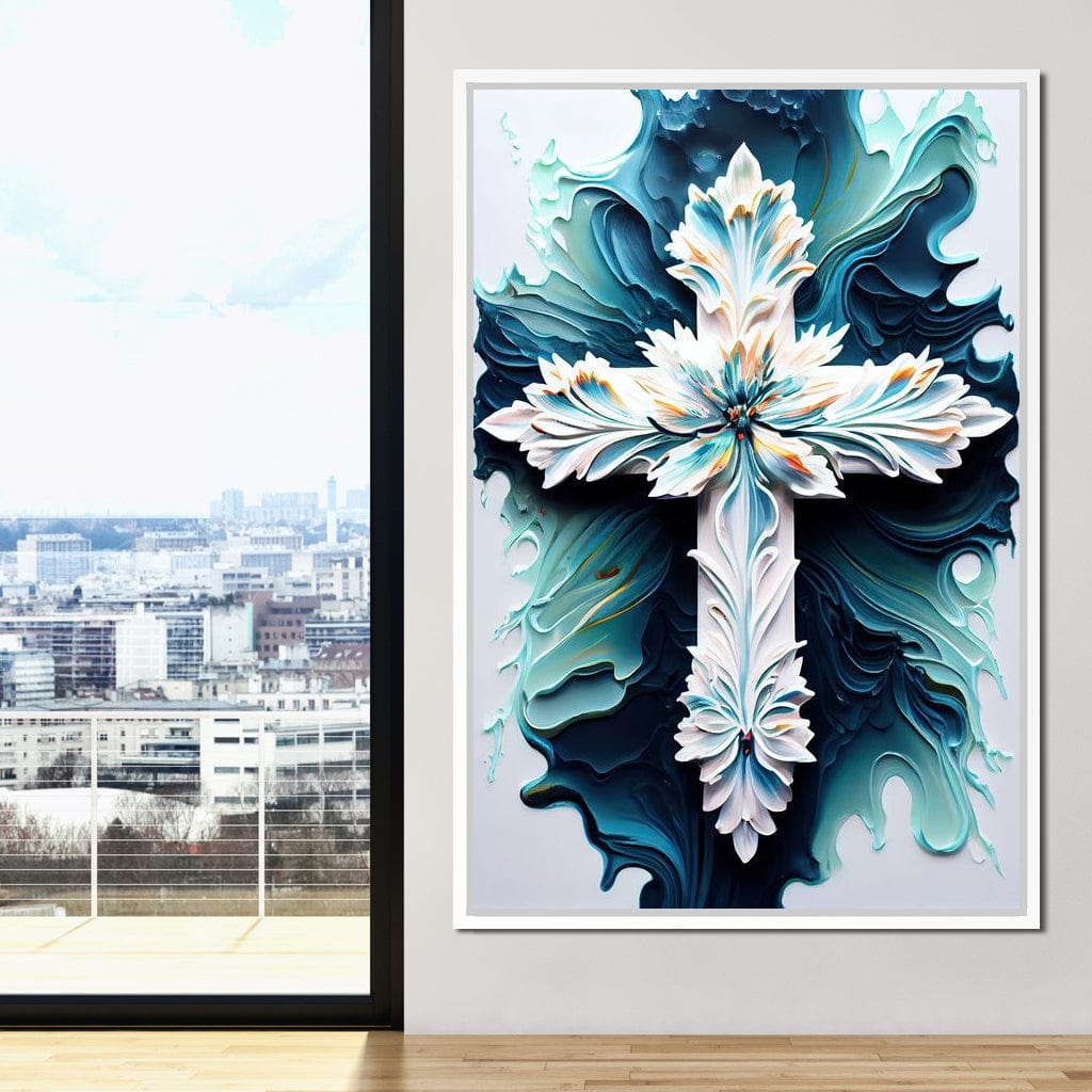 Floral Cross 06 Canvas Wall Art